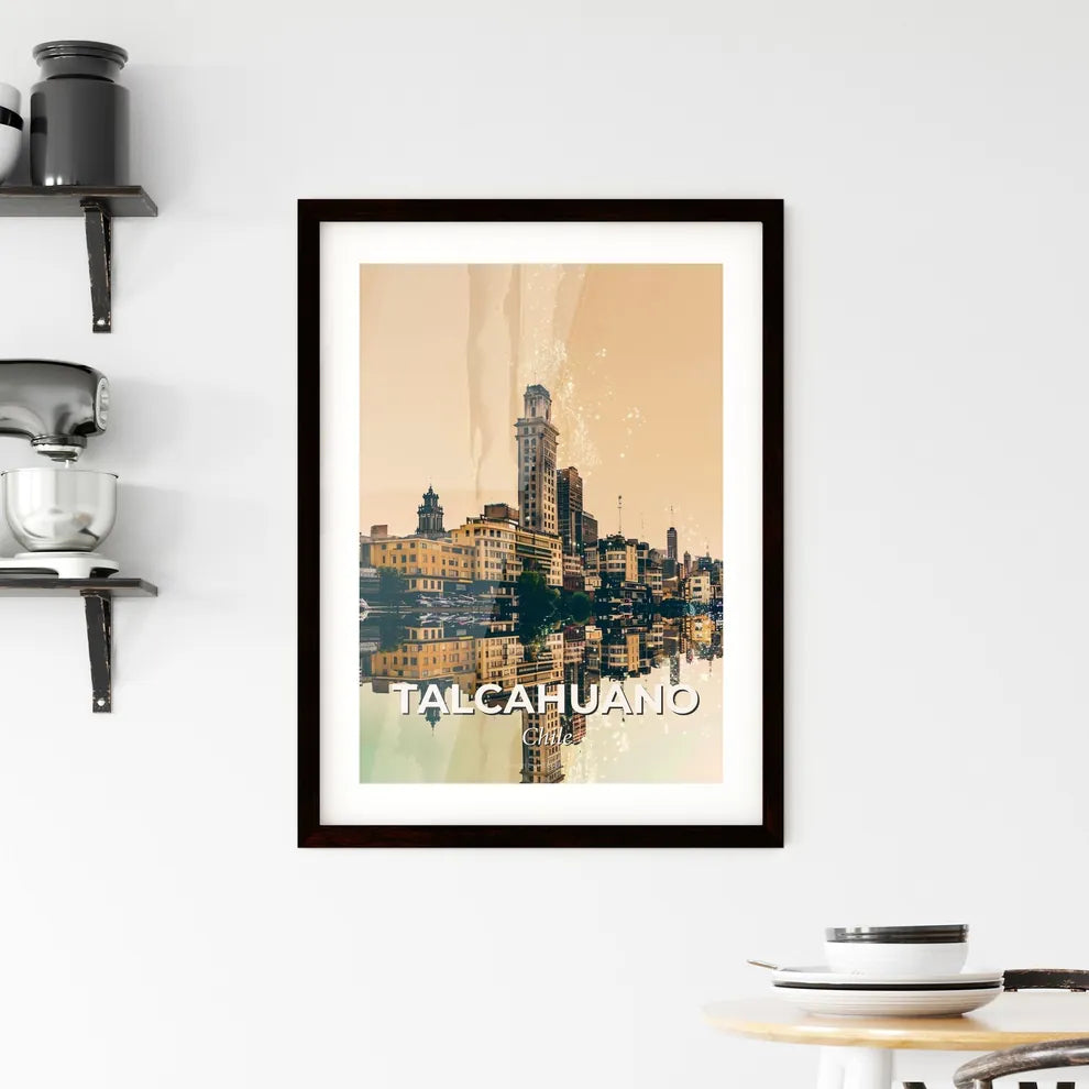 Talcahuano Skyline Art Poster Framed Print