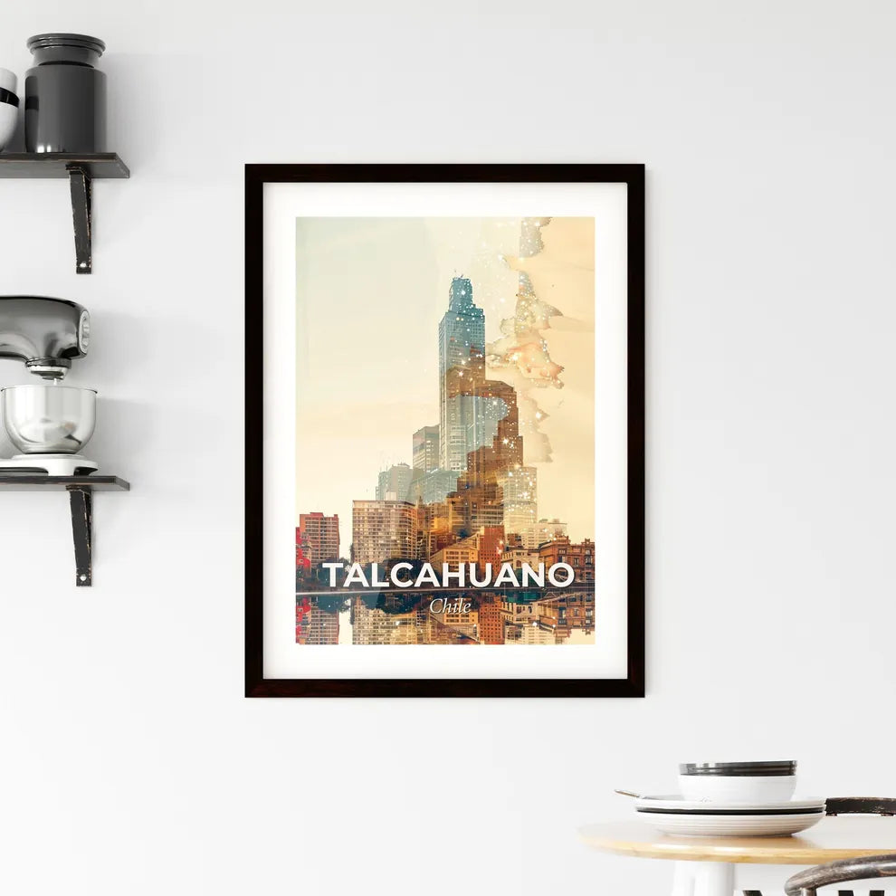 Talcahuano Chile Cityscape Skyline Icon Artwork Framed Print