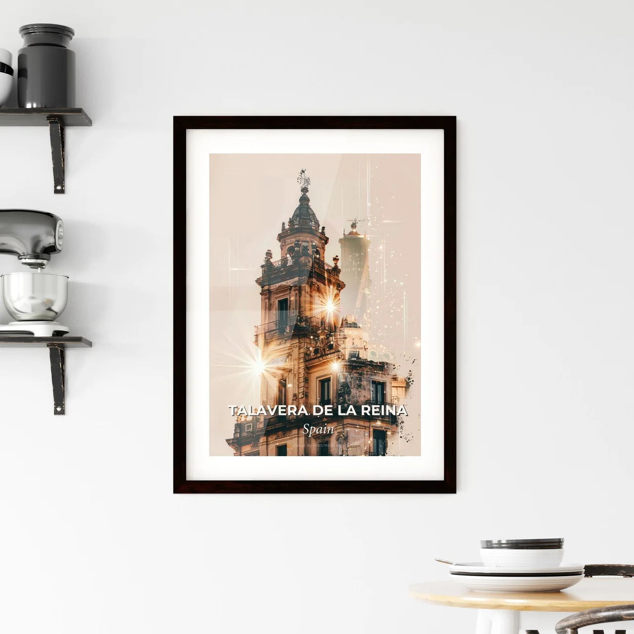 Talavera de la Reina Skyline Double Exposure Art Print Framed Print