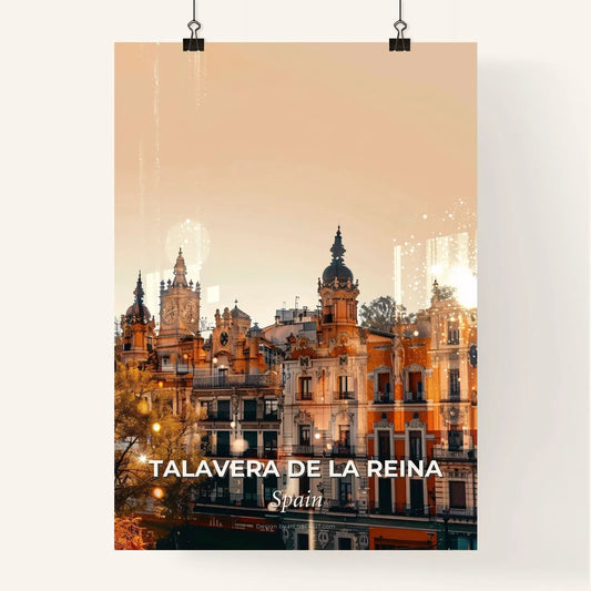 Talavera de la Reina Skyline Poster: City Lights and Icons Poster