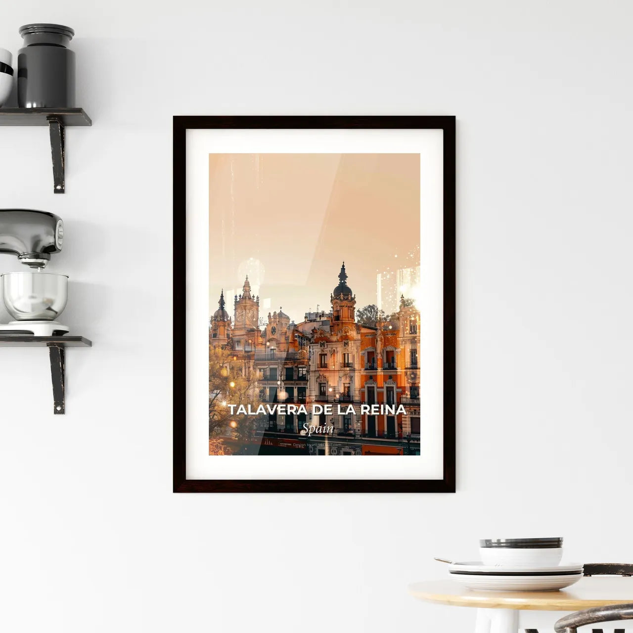 Talavera de la Reina Skyline Poster: City Lights and Icons Framed Print