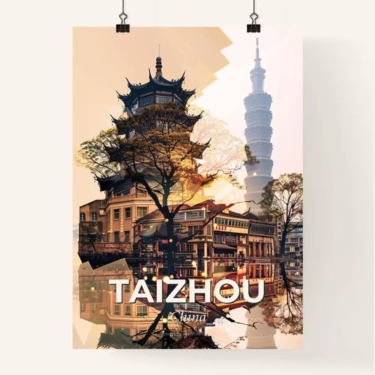 Taizhou China Skyline Modern Composite Art Poster