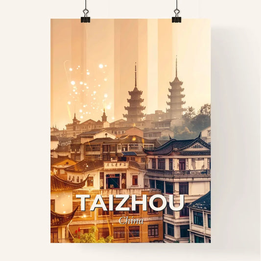 Taizhou Cityscape Double Exposure Art Poster