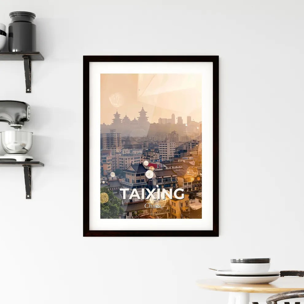 Taixing Skyline Iconic Architecture Cityscape Poster Framed Print