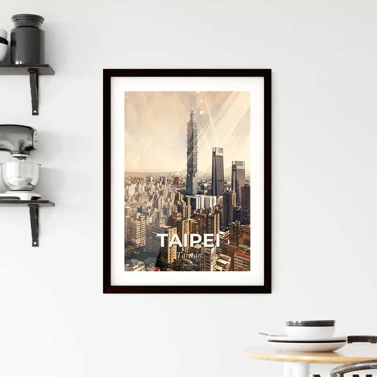 Taipei Skyline: Tranquil View of Local Architecture Framed Print