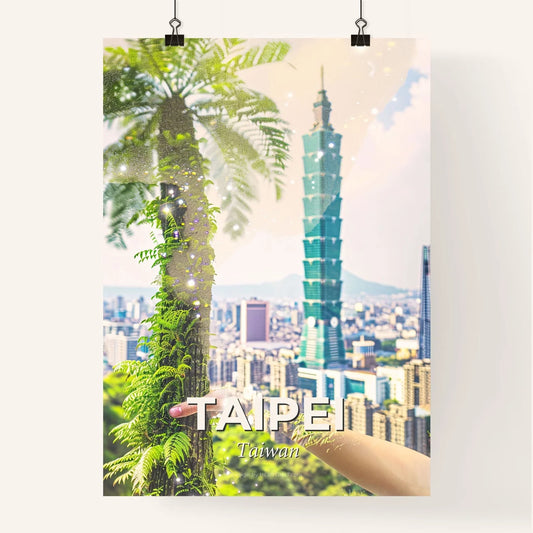 Taipei Skyline Double Exposure Art Print Poster