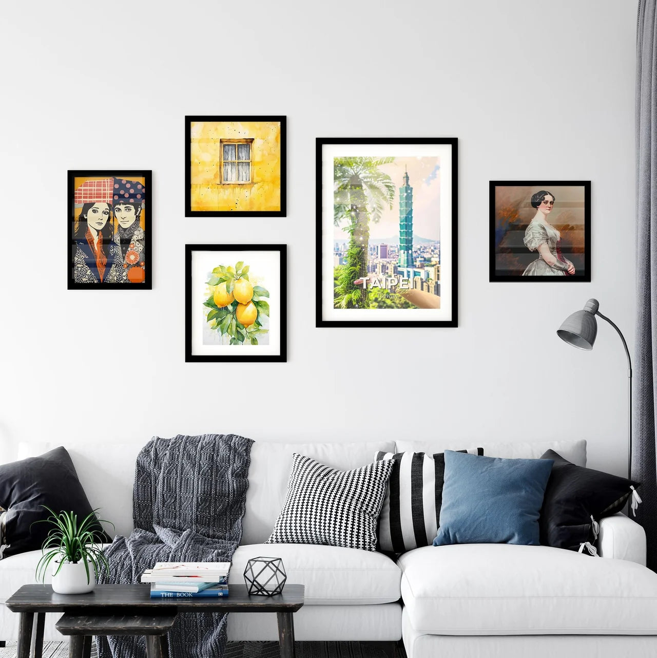 Taipei Skyline Double Exposure Art Print Wall Art