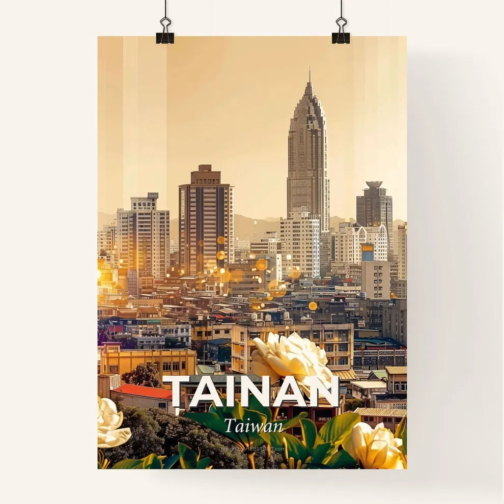 Tainan Skyline Double Exposure Composite Art Poster