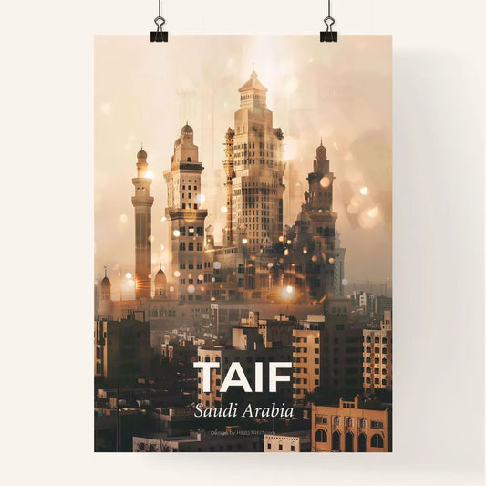 Taif Double Exposure Cityscape Art Poster Poster
