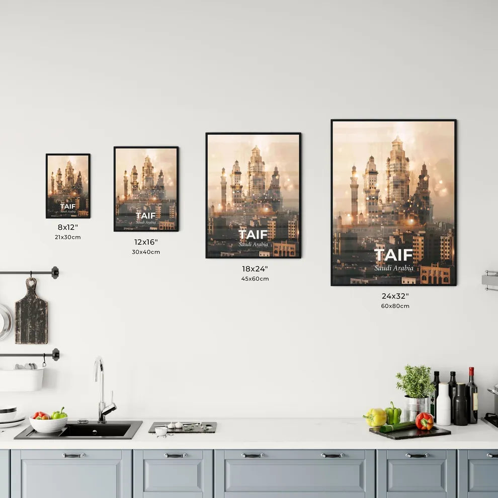 Taif Double Exposure Cityscape Art Poster Office Art