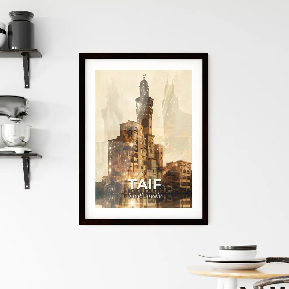 Taif Cityscape Art: Echoes of Desert Glamour Framed Print