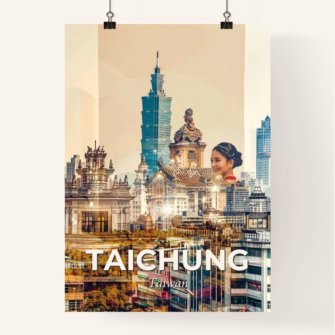 Taichung Iconography Skyline Glow Poster Poster