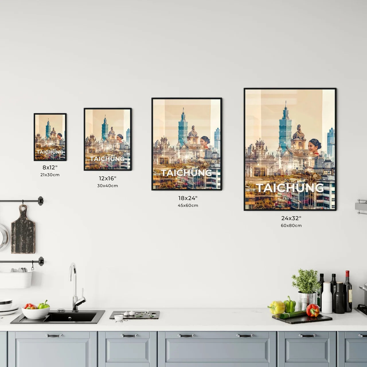 Taichung Iconography Skyline Glow Poster Office Art