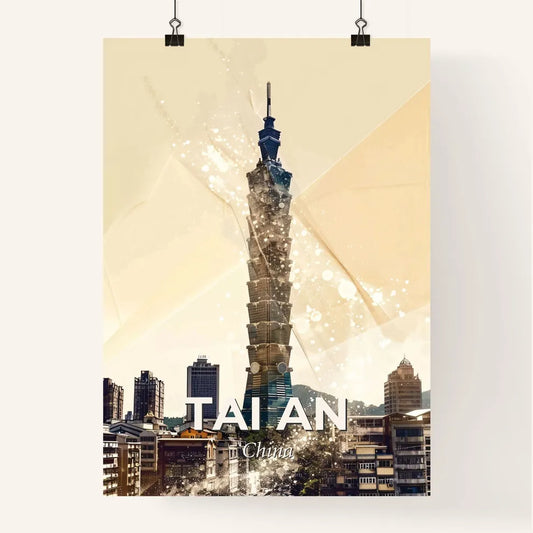 Tai an Skyline Double Exposure City Artwork Poster