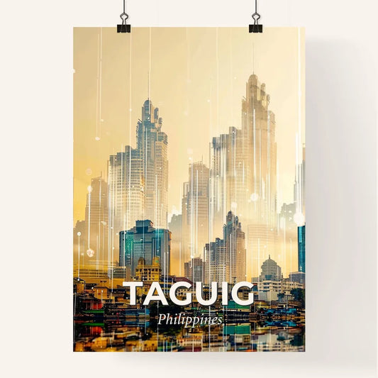 Taguig City Skyline Double Exposure Artwork Poster