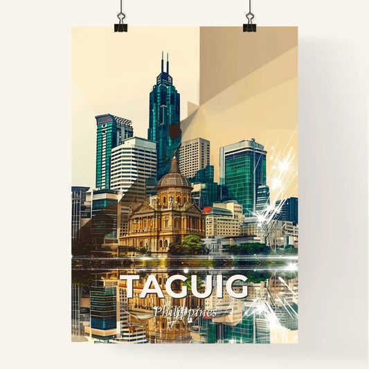 Taguig City Skyline Architecture Modern Art Print Poster