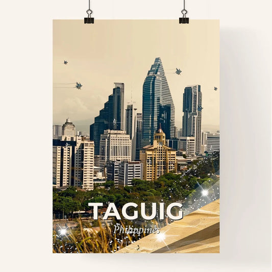 Taguig Skyline Double Exposure Composite Art Poster