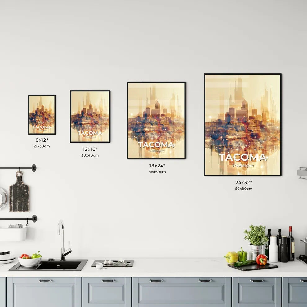 Tacoma Cityscape Skyline Composite Art Office Art