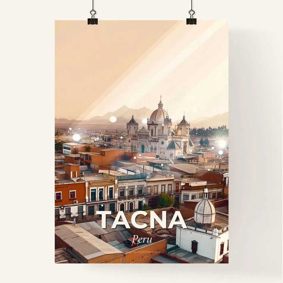 Tacna: Andean City Skyline Sparkles Poster