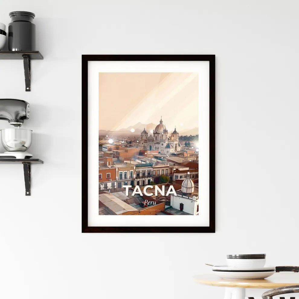 Tacna: Andean City Skyline Sparkles Framed Print