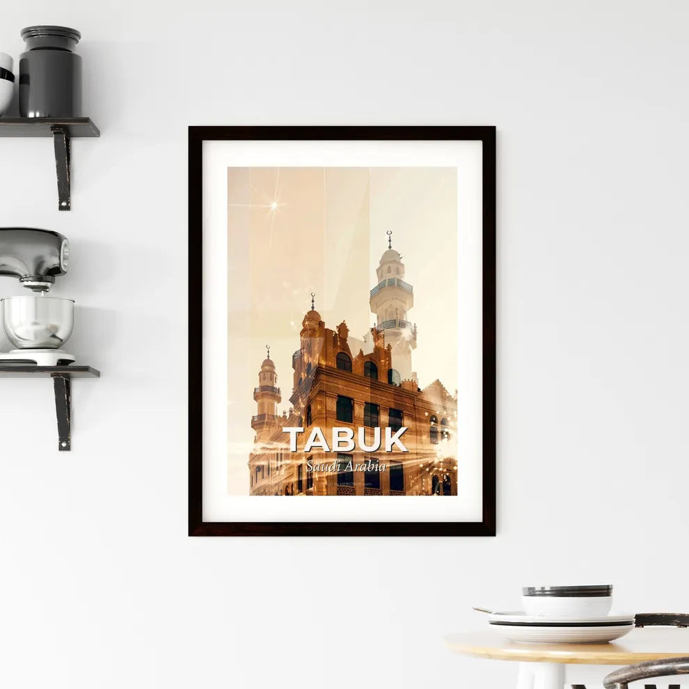 Tabuk City Skyline Architecture Art Deco Poster Framed Print