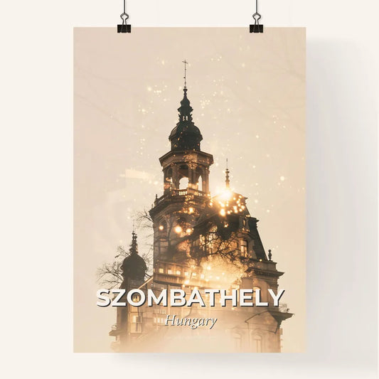 Szombathely Skyline Bright Beige Poster Design Poster