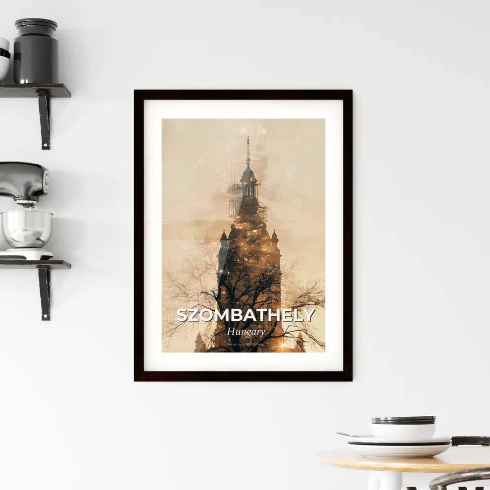 Szombathely Icon Double Exposure Art Poster Framed Print