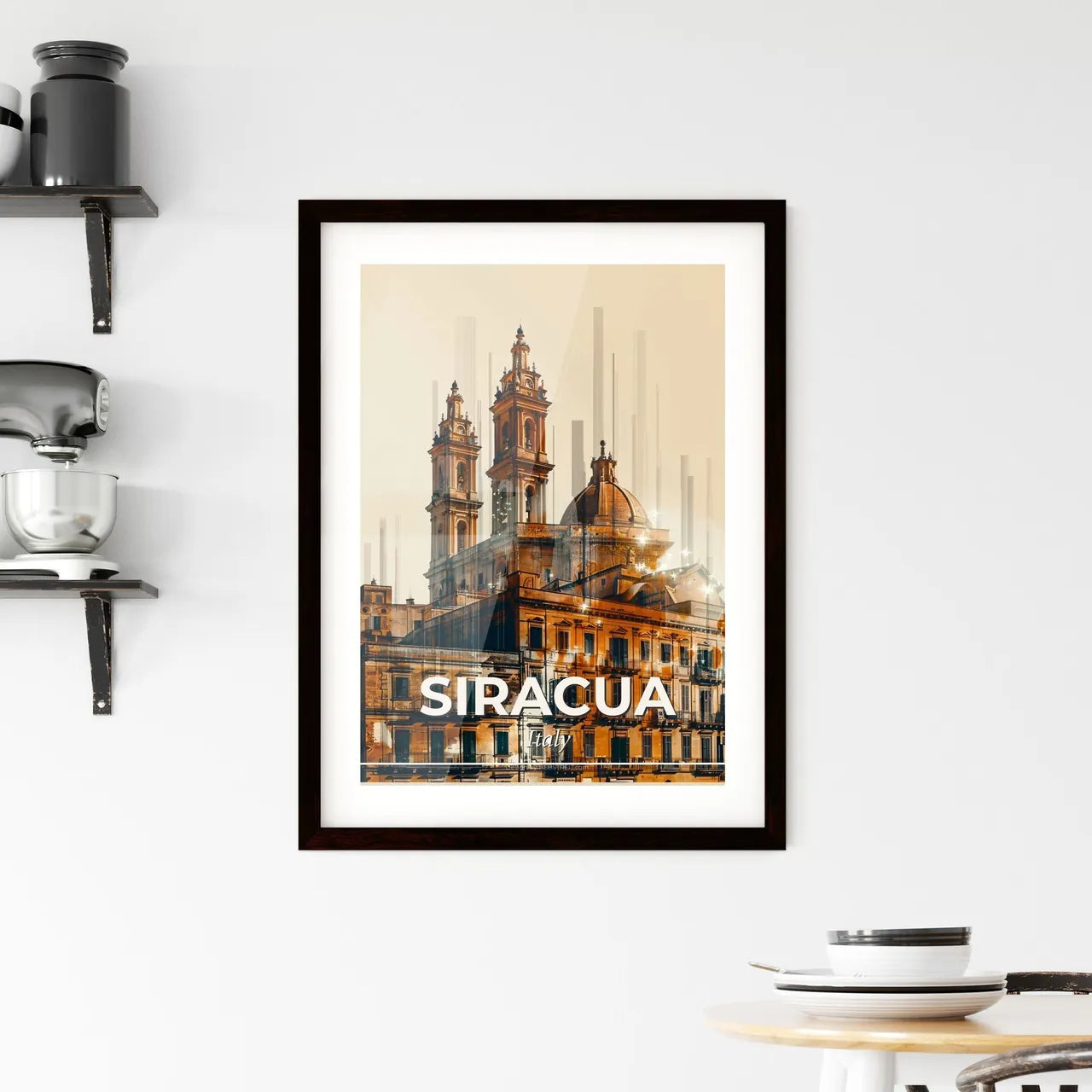 Syracuse Skyline Art: Double Exposure Cityscape Framed Print