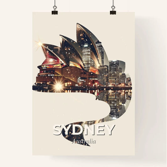 Sydney Skyline Double Exposure Composite Art Poster Poster