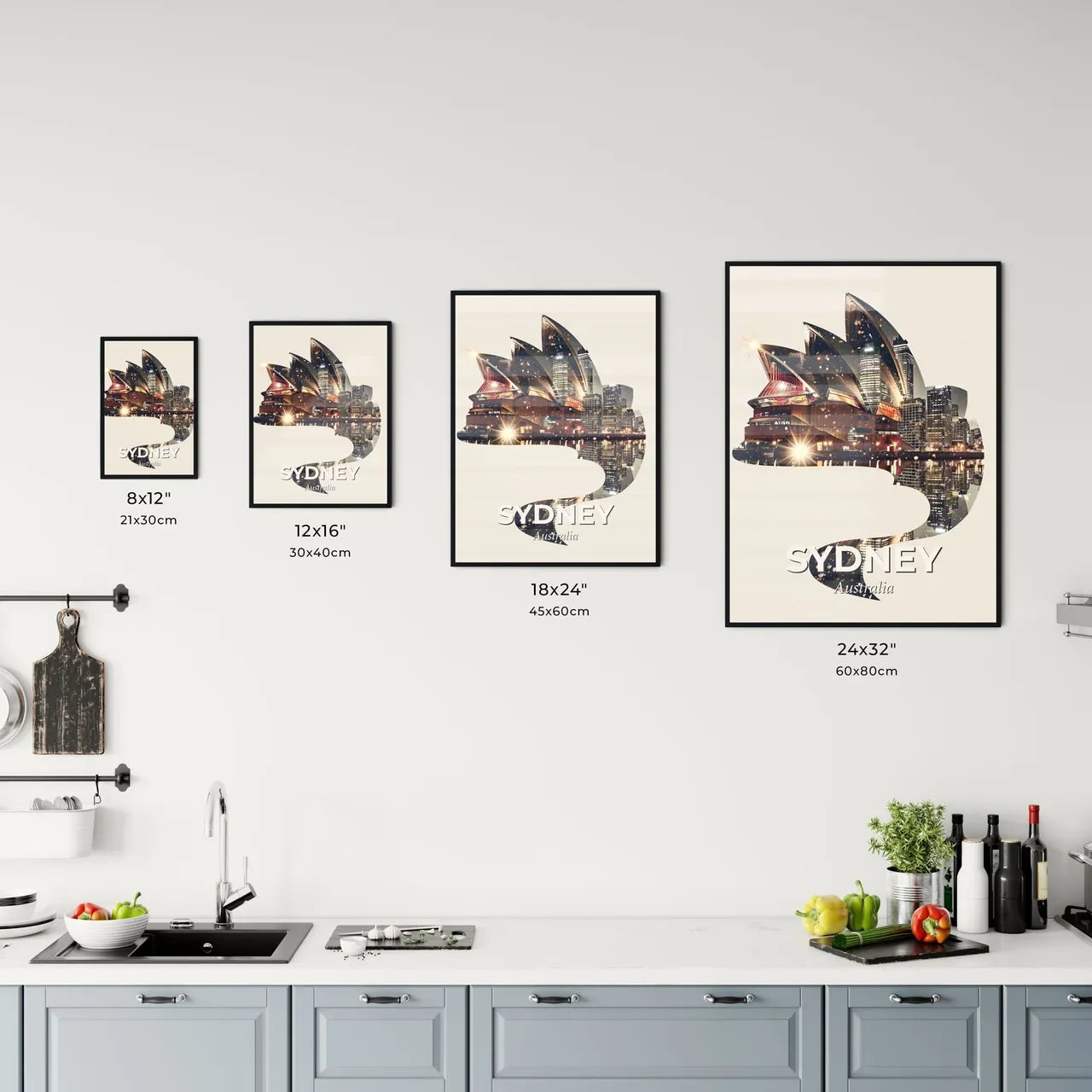 Sydney Skyline Double Exposure Composite Art Poster Office Art