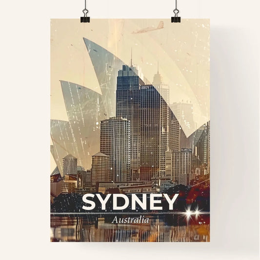 Sydney Skyline Double Exposure Art Print Poster
