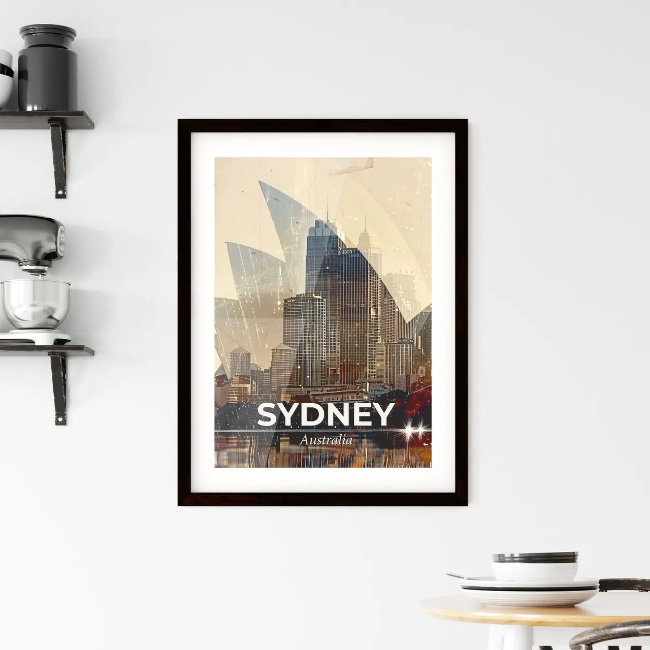 Sydney Skyline Double Exposure Art Print Framed Print