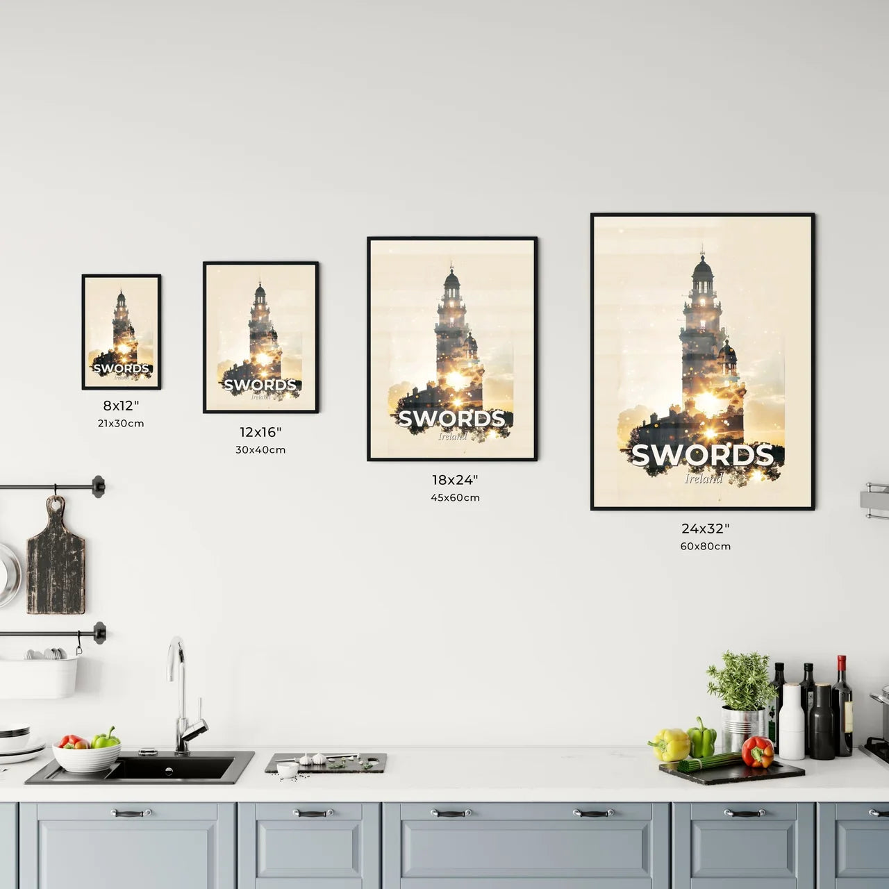 Swords City Skyline Double Exposure Art Office Art