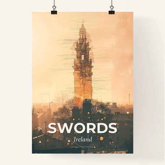 Swords Skyline Ireland Poster Art Silhouette Poster