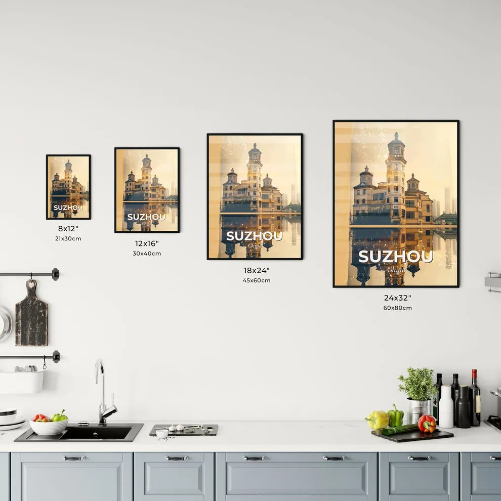 Suzhou Skyline Composite Art Poster with Local Charm Office Art