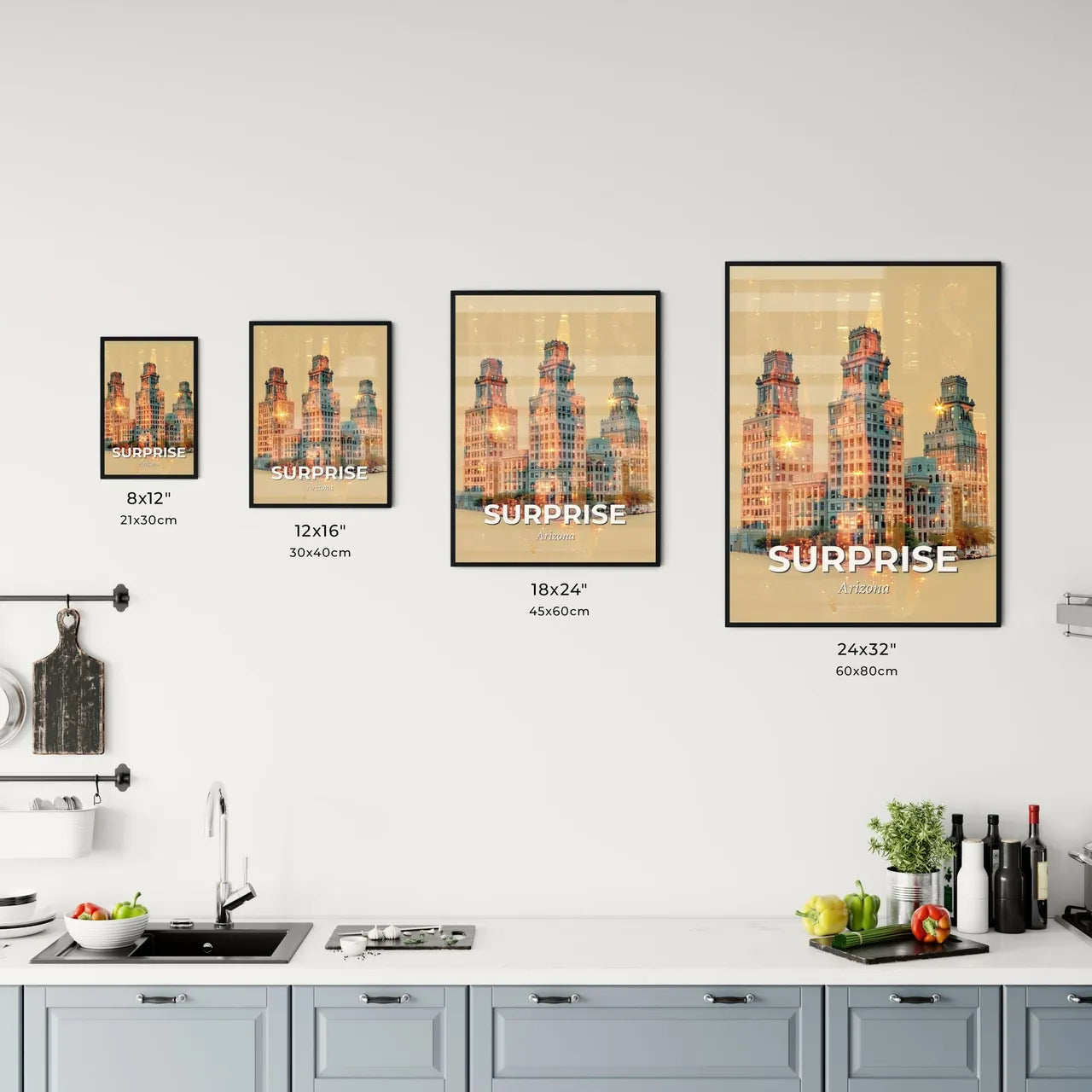 Surprise City Skyline Double Exposure Art Print Office Art