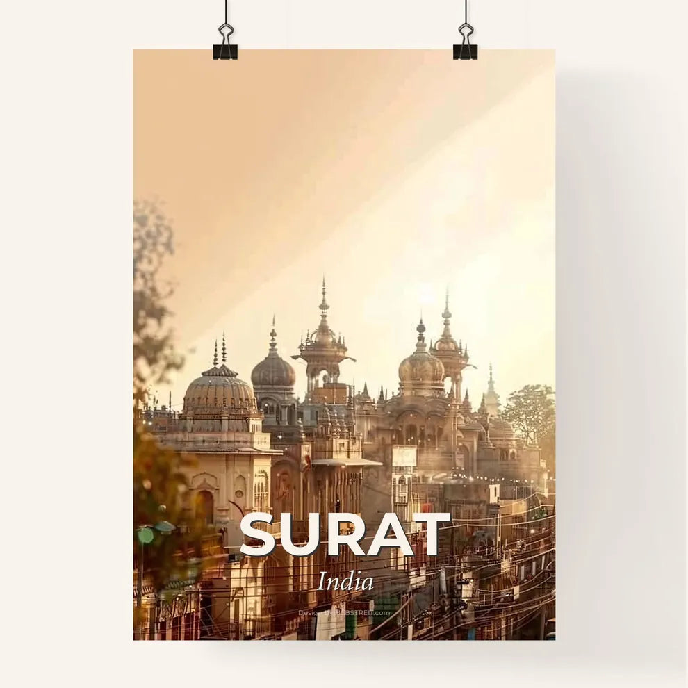 Surat Skyline Double Exposure Art Poster Poster