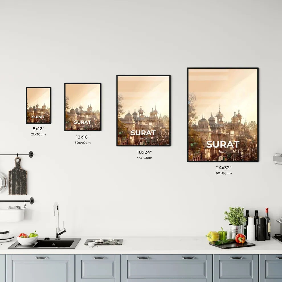 Surat Skyline Double Exposure Art Poster Office Art