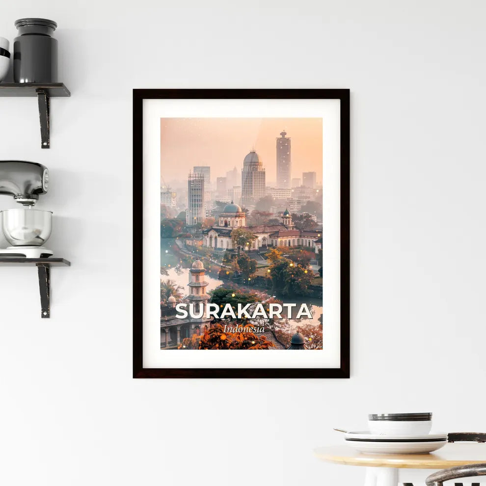 Surakarta Skyline Monumental Poster Art Framed Print