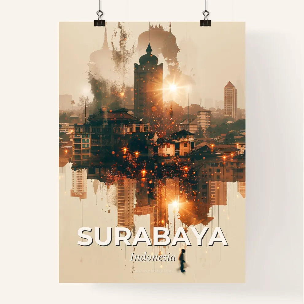 Surabaya Skyline Cityscape Art Print Poster