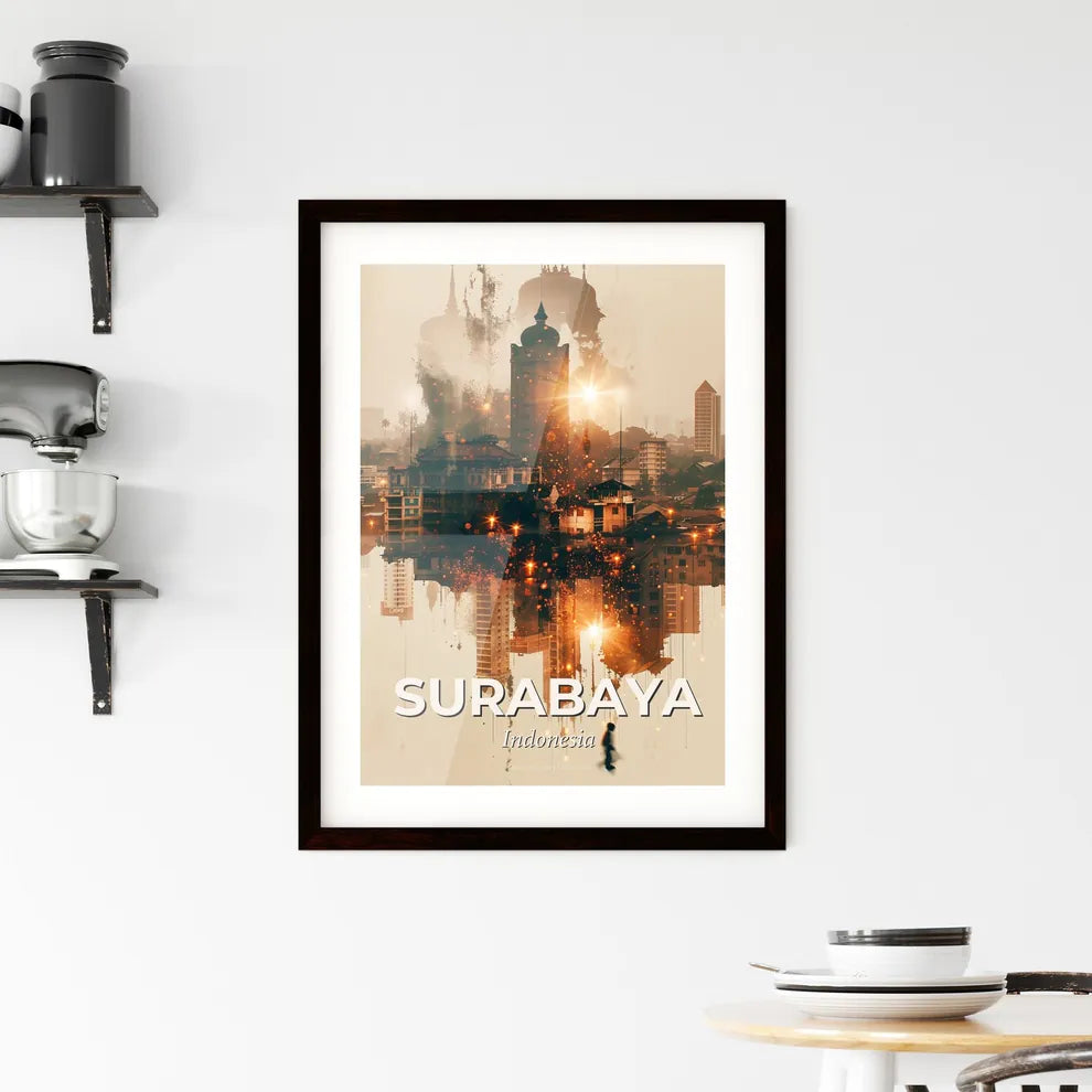 Surabaya Skyline Cityscape Art Print Framed Print