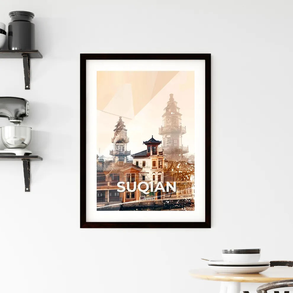 Suqian City Skyline Poster Art Print Framed Print