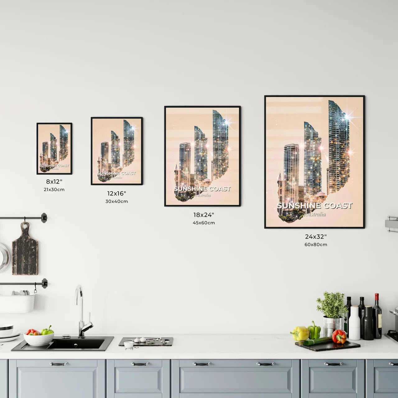 Sunshine Coast Skyline Double Exposure Composite Art Office Art