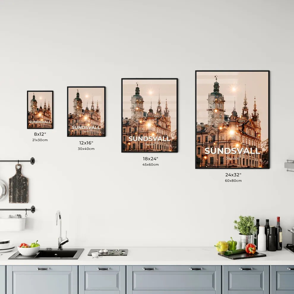 Sundsvall Skyline Double Exposure Composite Artwork Office Art