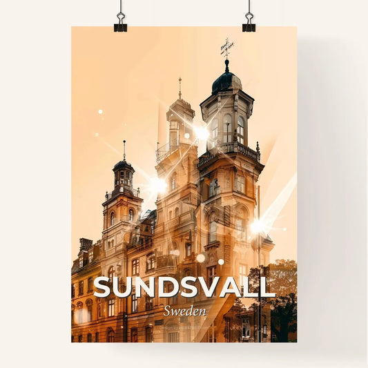 Sundsvall Skyline Double Exposure Composite Poster Poster