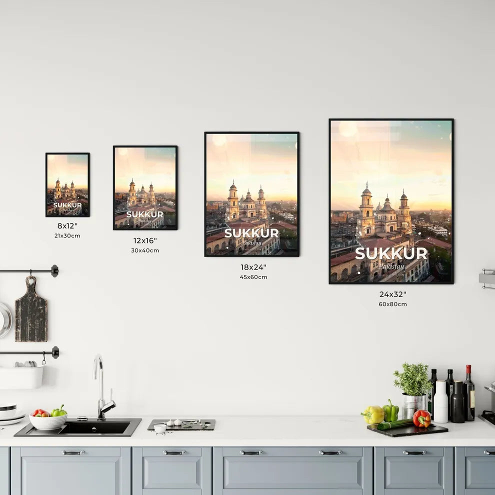 Sukkur Skyline Panoramic Art Deco Beige Office Art