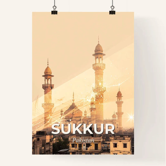 Sukkur Skyline Poster: Architectural Icons With Sparkle Poster