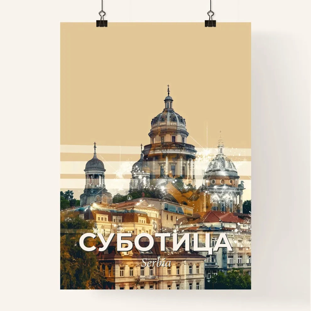 Subotica Serbia: City Skyline in Double Exposure Poster