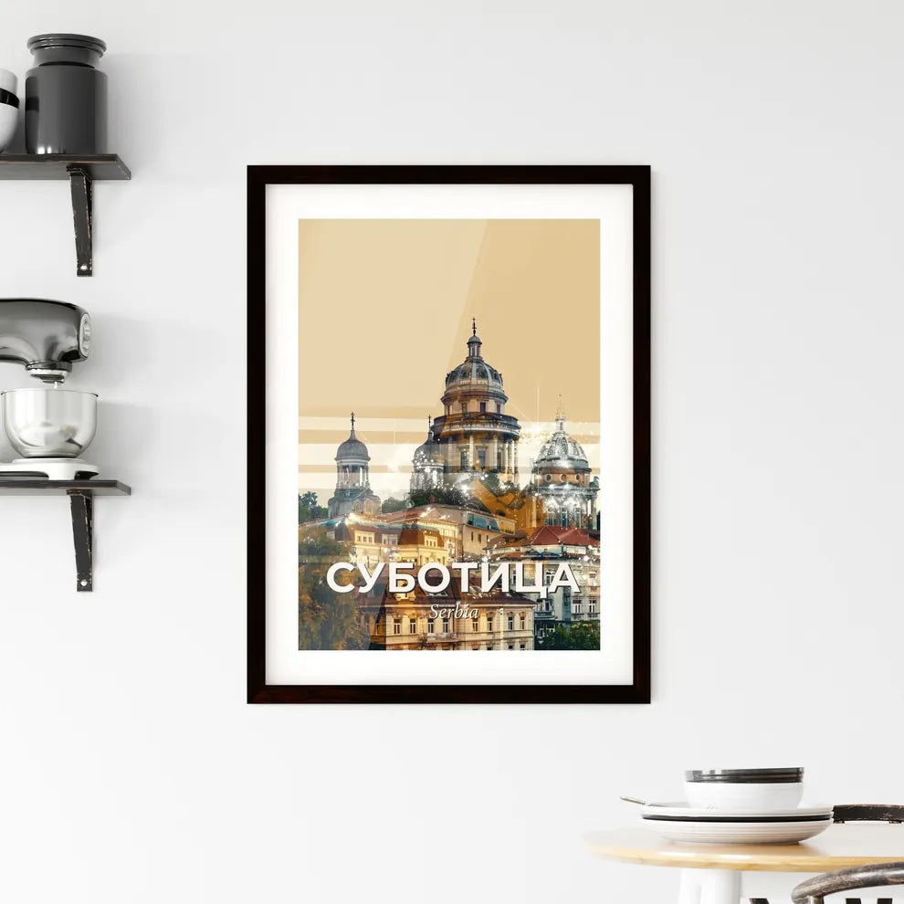 Subotica Serbia: City Skyline in Double Exposure Framed Print