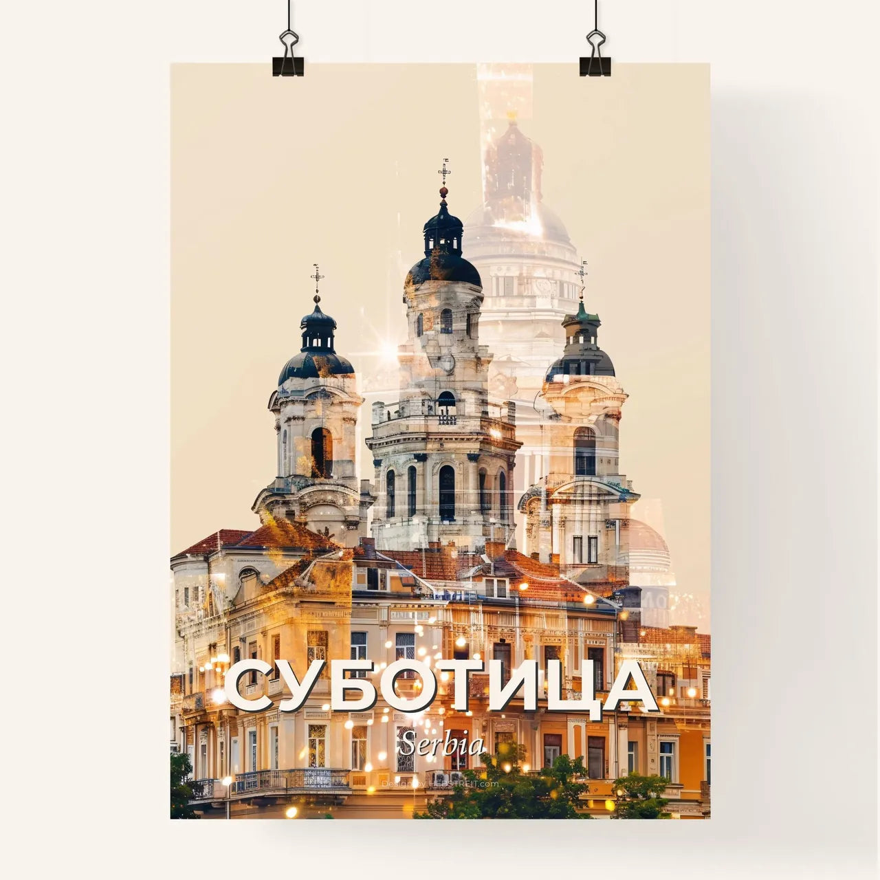 Subotica City Icons Skyline Poster Poster